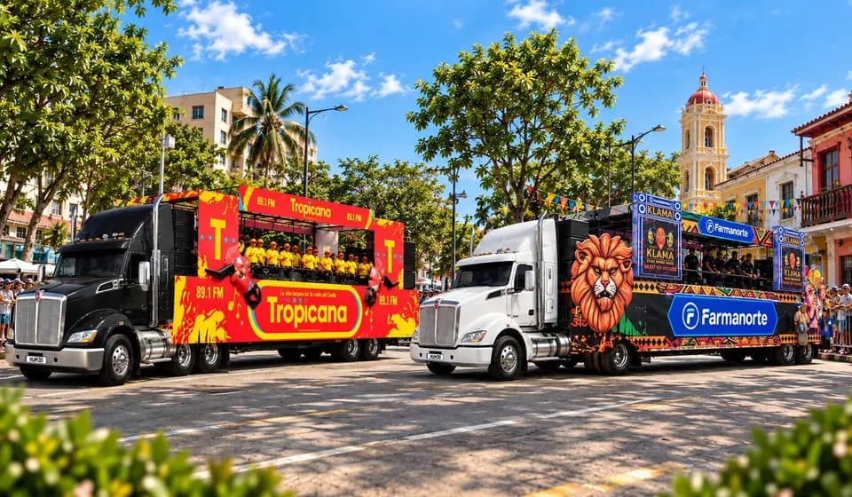 Tractomulas Trailer 13 m decoradas para Tropicana y Farmanorte